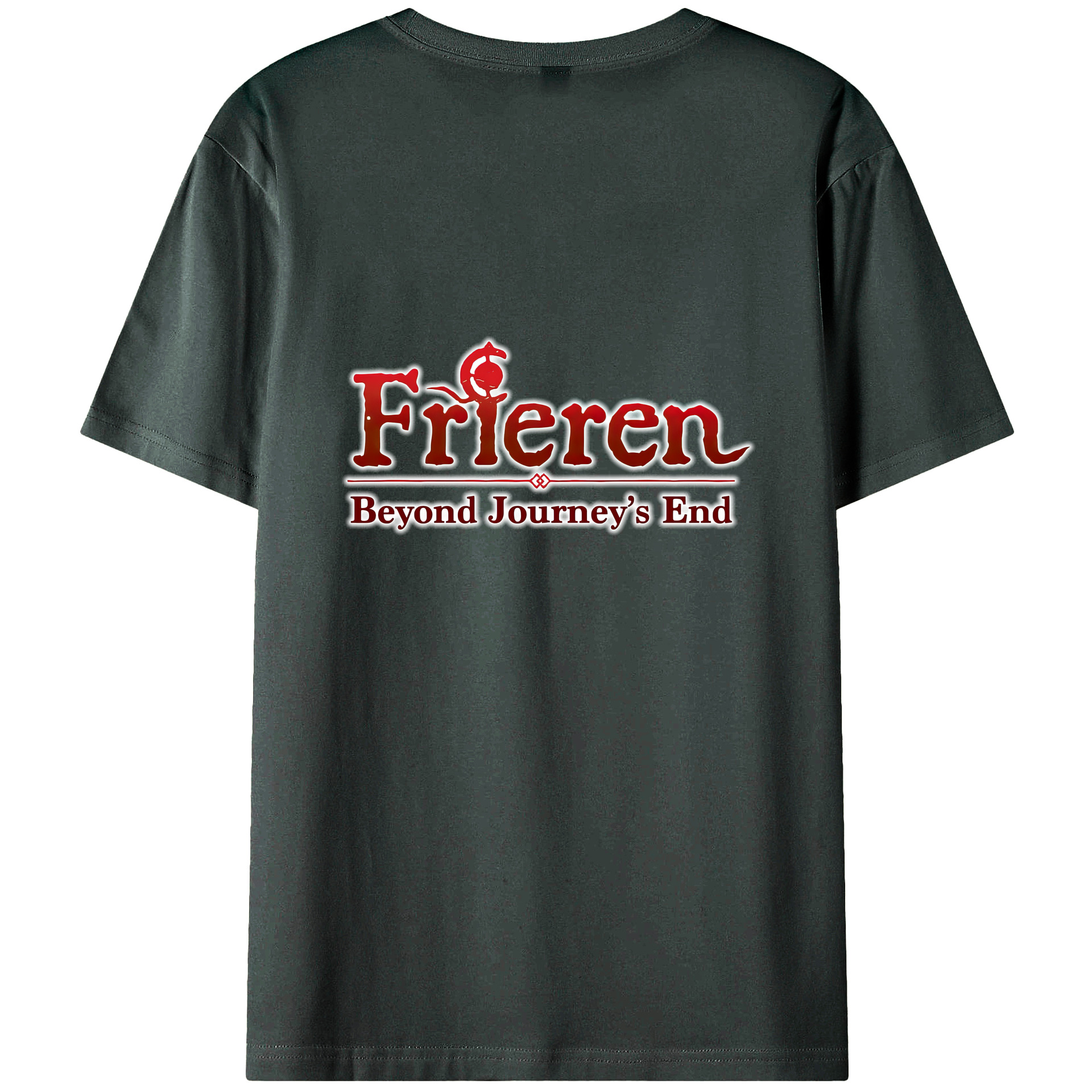 （画像用） 葬送のフリーレン Frieren 綿100％ メンズ半袖Tシャツ（バックプリント） 通気性